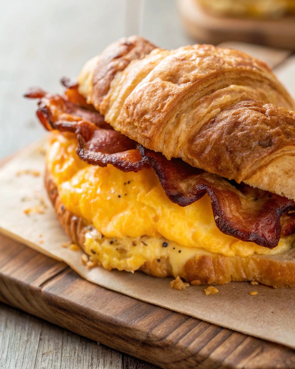 Bacon, Egg & Cheddar on Croissant