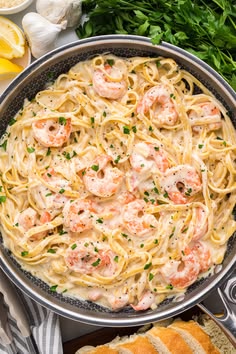 Fettuccine Alfredo with Shrimp