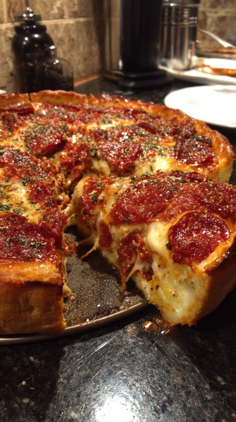 Stuffed Deep Dish Pizzas