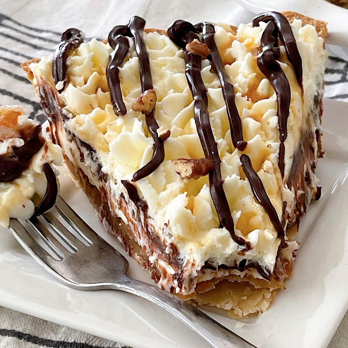 Caramel Pecan Silk Pie Slice